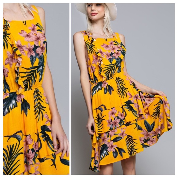 *CLEARANCE* POL Wandering the Tropics Midi Dress - Picture 13 of 15